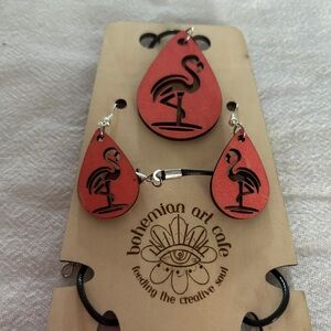 Pink‎ Flamingo Earrings